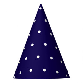 Donkerblauw met witte puntstijl feesthoedjes