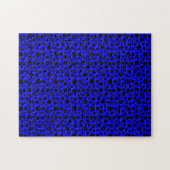 Donkerblauw met zwarte cirkels legpuzzel (Horizontaal)