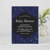 Donkerblauw Midnight Starry Sky Baby shower Kaart (Staand voorkant)