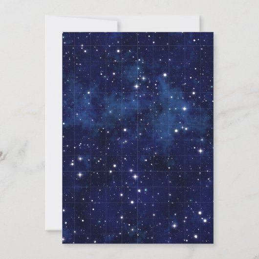 Donkerblauw Midnight Starry Sky bruiloft uitnodigi Kaart (Achterkant)