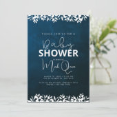 Donkerblauw minimalistisch Baby shower Kaart (Staand voorkant)