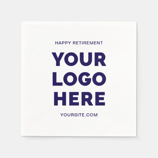 Donkerblauw Modern Business Logo Happy Retirement Servet (Voorkant)