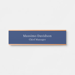 Donkerblauw modern minimalistisch eenvoudig schree deurbordje