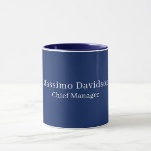 Donkerblauw Modern Minimalistisch Eenvoudig Serif  Mok