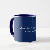 Donkerblauw Modern Minimalistisch Eenvoudig Serif  Mok (Voorkant links)