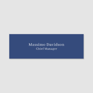 Donkerblauw Modern Minimalistisch Eenvoudig Serif Naamplaatje