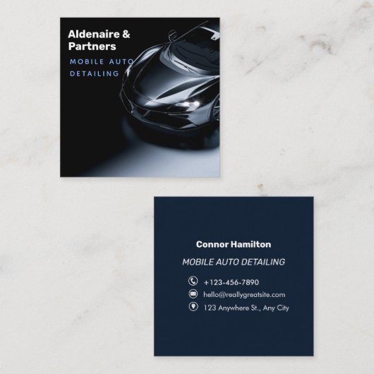 Donkerblauw Modern Visitekaartje (Voorkant / Achterkant)