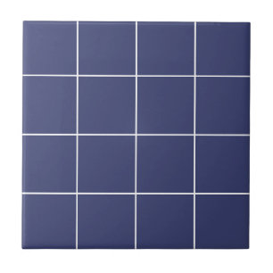 Donkerblauw moderne geometrische raster eenvoudige tegeltje