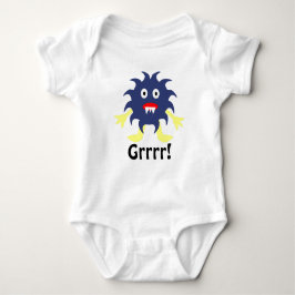 Donkerblauw monster-Baby Romper