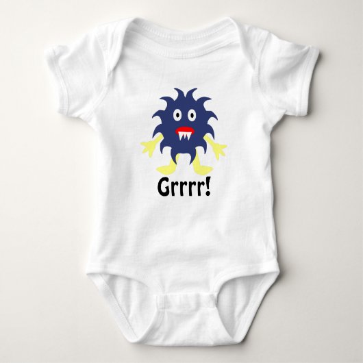 Donkerblauw monster-Baby Romper (Voorkant)