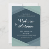 Donkerblauw Muntgroene Geometrische Elegante Moder Kaart (Voorkant)