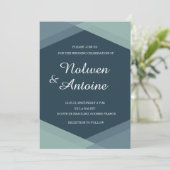 Donkerblauw Muntgroene Geometrische Elegante Moder Kaart (Staand voorkant)