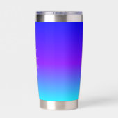 Donkerblauw naar Lichtblauw Verloop Personaliseer Geïsoleerde Drinkbeker (Achterkant)