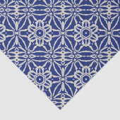 Donkerblauw/natuurlijk batik afdrukstijlventilator tissuepapier (Detail)