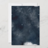 Donkerblauw Navy White Modern Gotische bruiloft In Kaart (Achterkant)