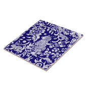 Donkerblauw Navy Woodland MURAL Beer Rechtsboven Tegeltje (Zijkant)