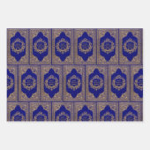 Donkerblauw nieuw oud boek inpakpapier vel (Voorkant 2)