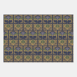 Donkerblauw nieuw oud boek inpakpapier vel