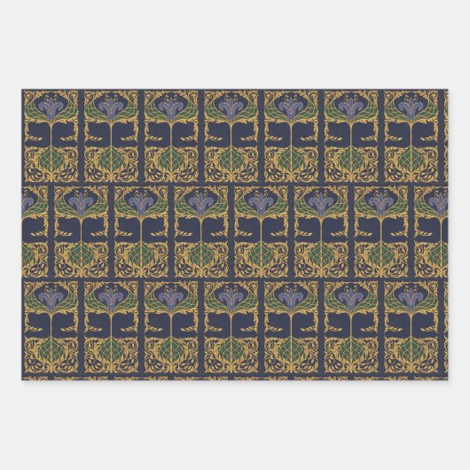 Donkerblauw nieuw oud boek inpakpapier vel (Voorkant)