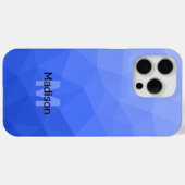 Donkerblauw ombre geometrisch mesh patroon Monogra Case-Mate iPhone Case (Achterkant (horizontaal))