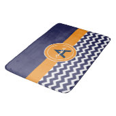 Donkerblauw Oranje Chevron Badmat (Gekanteld)