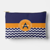 Donkerblauw Oranje Chevron Etui (Voorkant)