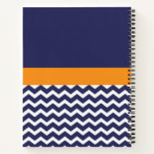 Donkerblauw Oranje Chevron Notitieboek (Achterkant)