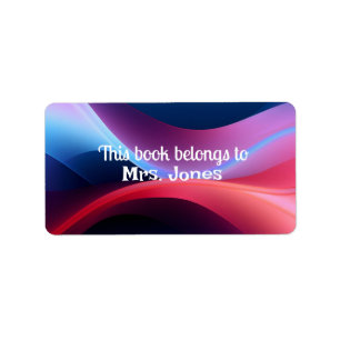Donkerblauw paars abstract leraar boek etiket