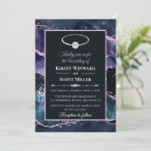 Donkerblauw Paars roze bruisteraarbruid Kaart (Staand voorkant)