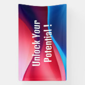 Donkerblauw paarse abstract Ontgrendel Uw Potentie Spandoek (Verticaal)