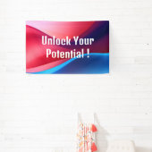 Donkerblauw paarse abstract Ontgrendel Uw Potentie Spandoek (Insitu)