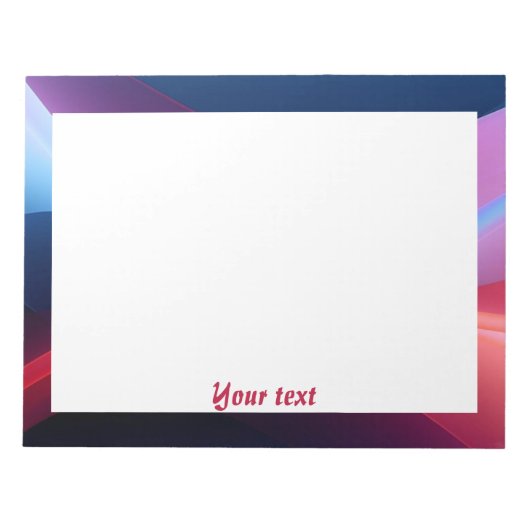 Donkerblauw paarse abstracte initiaal Opmerkingen Notitieblok (Voorkant)