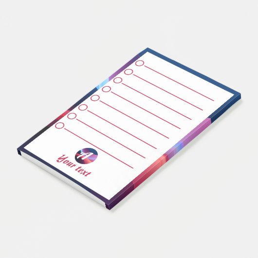 Donkerblauw paarse abstracte initiaal Post-it Note (Schuin)