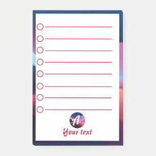 Donkerblauw paarse abstracte initiaal Post-it Note