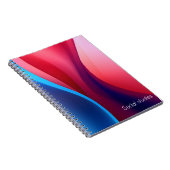 Donkerblauw paarse abstracte schoolvakken notitieboek (Rechterzijde)