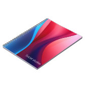 Donkerblauw paarse abstracte schoolvakken notitieboek (Linkerzijde)