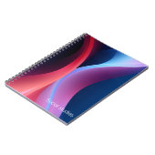 Donkerblauw paarse abstracte schoolvakken notitieboek (Linkerzijde)