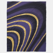 Donkerblauw paarse marmer fleece deken (Voorkant)