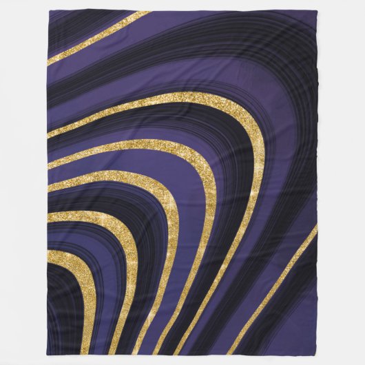 Donkerblauw paarse marmer fleece deken (Voorkant)