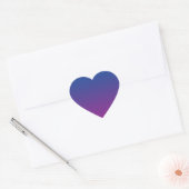 Donkerblauw & Paarse Ombre Hart Sticker (Envelop)