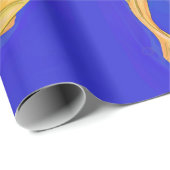 Donkerblauw papier met oranje Koi-vis (Rol Hoek)