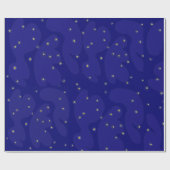 Donkerblauw papier met witte en gele stippen (Vlak)