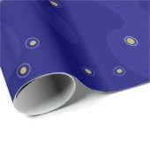 Donkerblauw papier met witte en gele stippen (Rol Hoek)