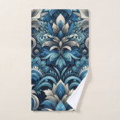 donkerblauw patroon bad handdoek (Handdoek)
