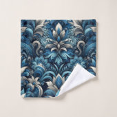 donkerblauw patroon bad handdoek (Wasdoekje)