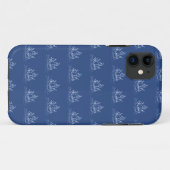Donkerblauw piratenschip patroon. Case-Mate iPhone case (Achterkant (horizontaal))