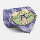 Donkerblauw Plaid Paasfeest Stropdas (Opgerold)