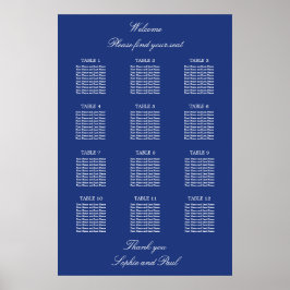 Donkerblauw Poster van de tafel-bruiloft 12