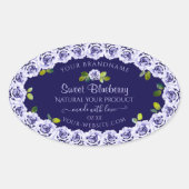 Donkerblauw productverpakkingslabels koelen Lijst  Ovale Sticker (Voorkant)