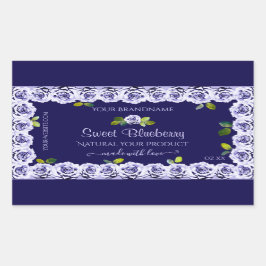 Donkerblauw productverpakkingslabels koelen Lijst  Rechthoekige Sticker